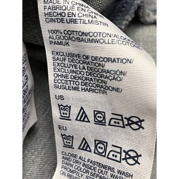 Tommy Hilfiger‎ Shirt Womens Medium Chambray Denim Popover Anchor Button - Picture 5 of 5